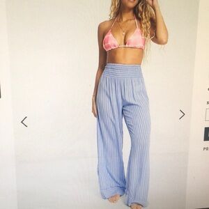 BILLABONG/“DAYBREAK”BLUE STRIPED GUAZE BEACH PANTS